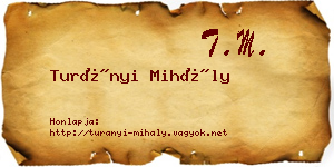 Turányi Mihály névjegykártya