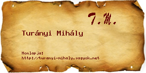 Turányi Mihály névjegykártya